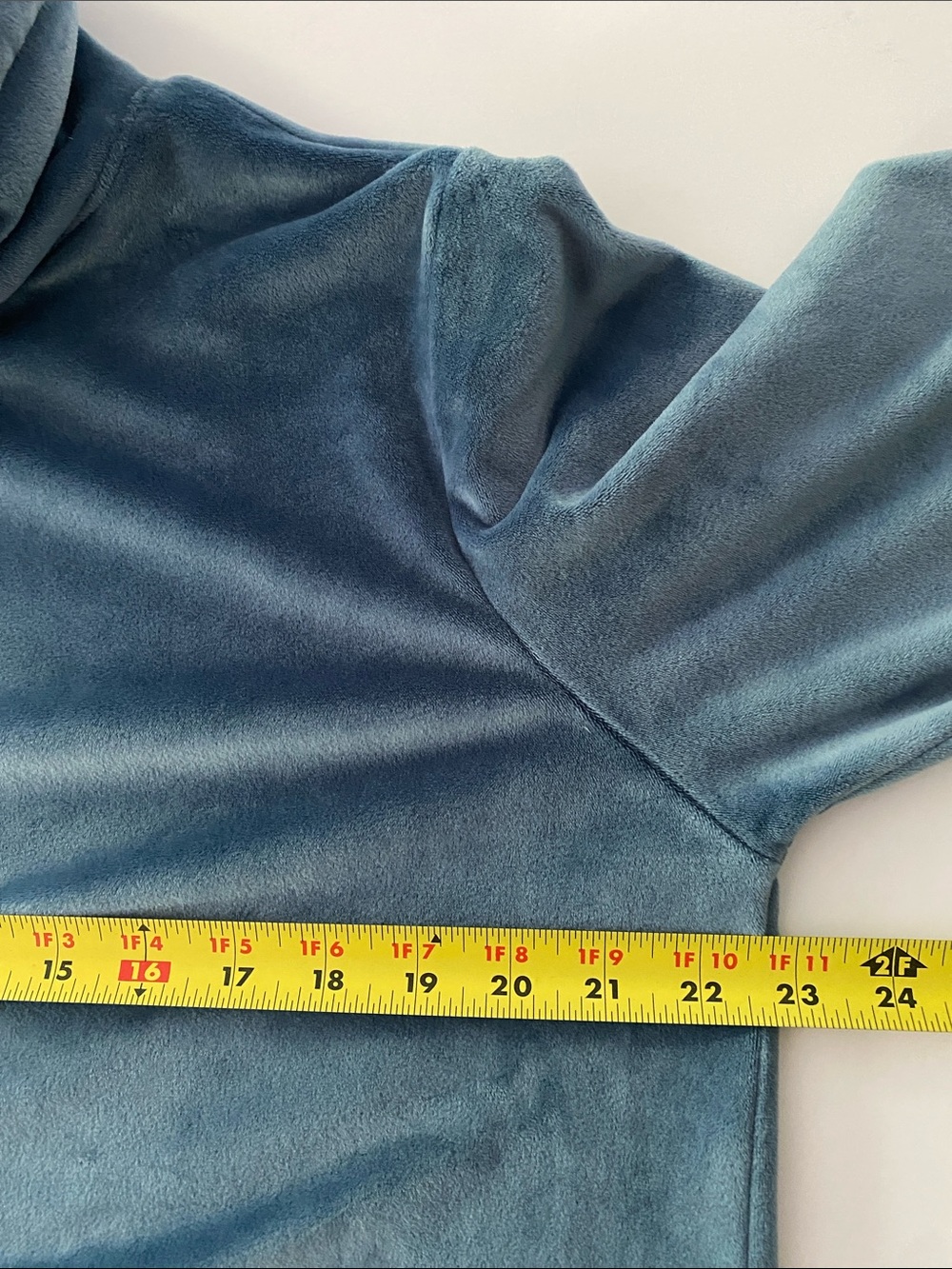 Softies Dress 35" Feather Velour Funnel Neck Lounger Dress Blue Velvet Blue L - Picture 11 of 12